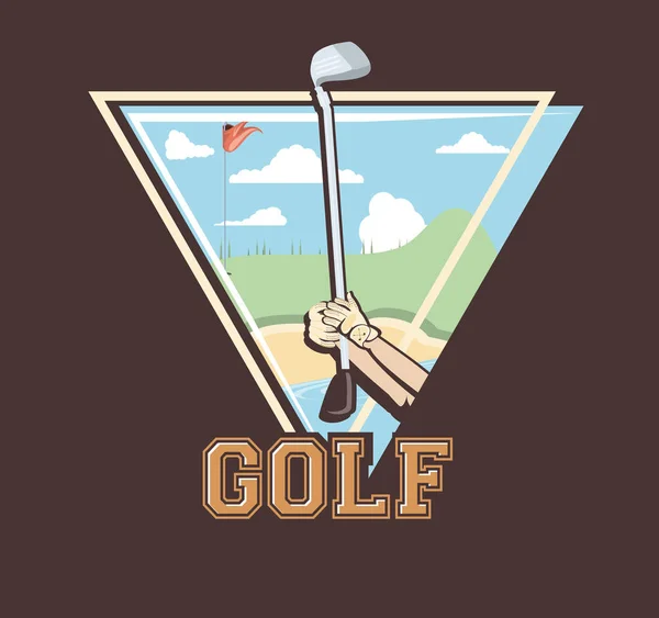 Golf player hands in the course — Stock Vector