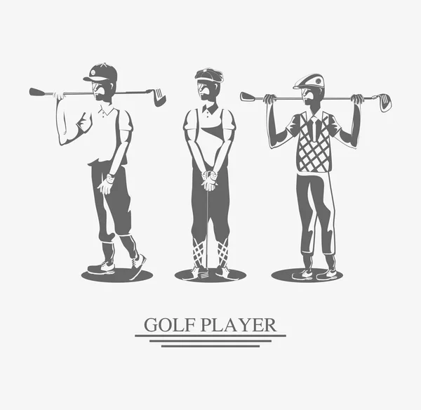 Golfspelers in de cursus — Stockvector