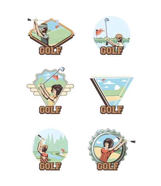 Tournoi de golf trophée d'or — Image vectorielle