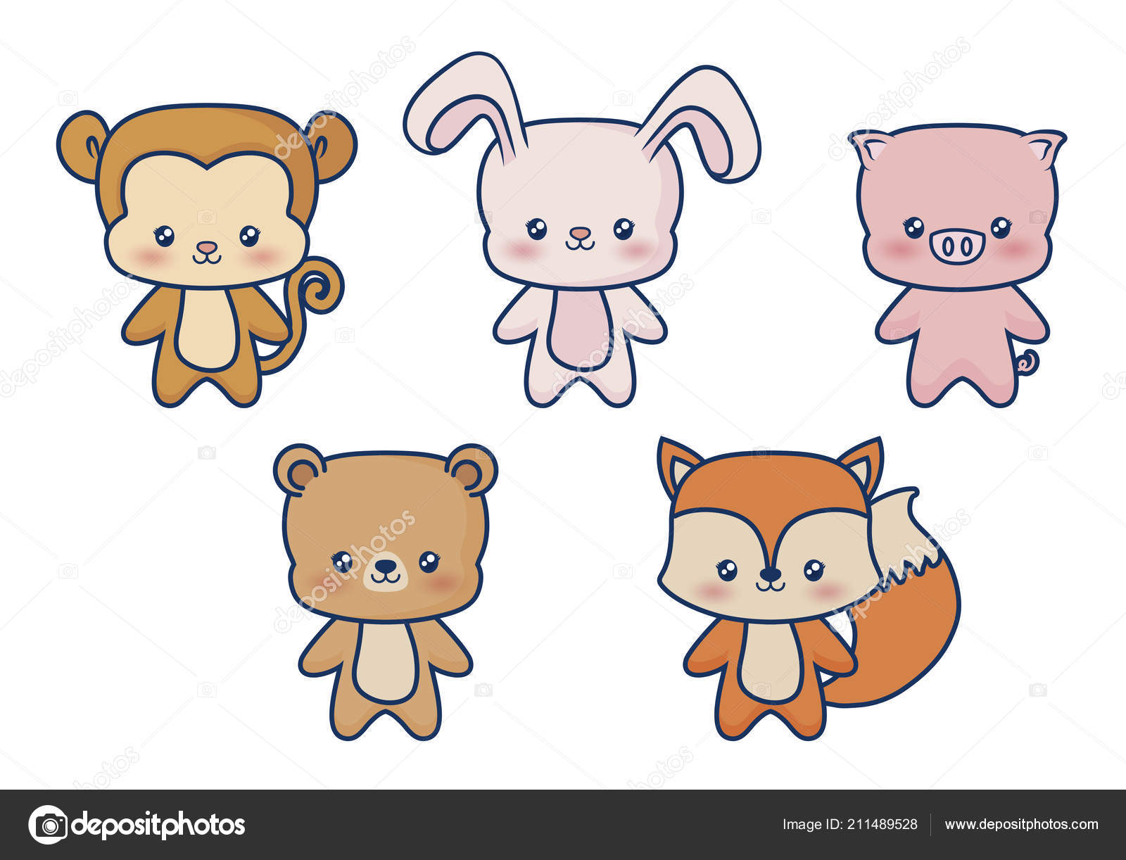 Vetores de Desenho De Animais Kawaii e mais imagens de Animal - Animal,  Arte, Beleza - iStock