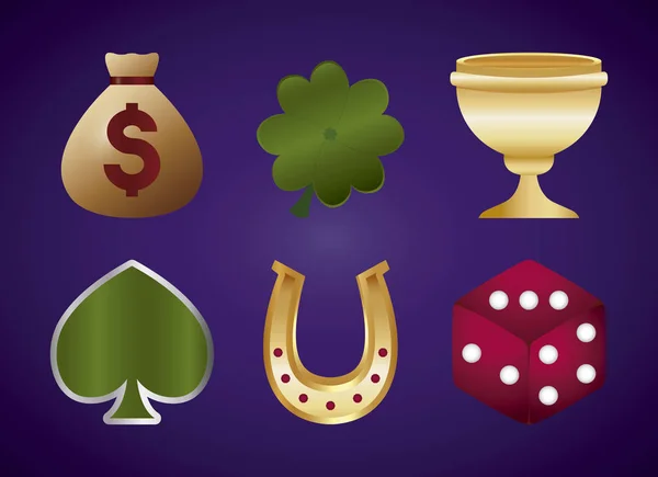 Symbole im Zusammenhang mit Casino — Stockvektor