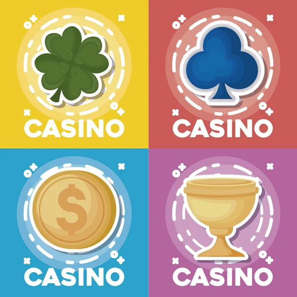 Iconos relacionados con casino — Archivo Imágenes Vectoriales