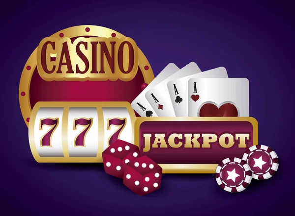 Jackpot e casino design — Vetor de Stock