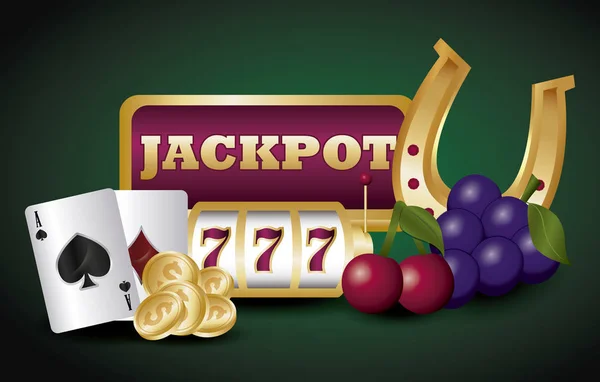 Jackpot e casino design — Vetor de Stock