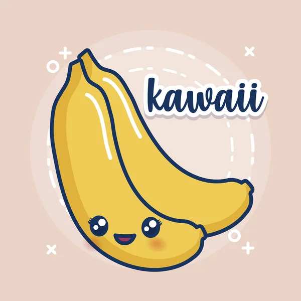 Kawaii-Bananensymbol — Stockvektor