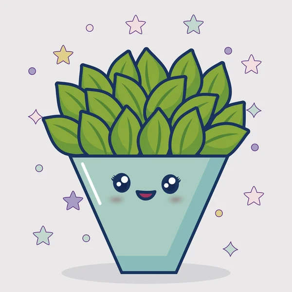 Icono de cactus kawaii — Vector de stock