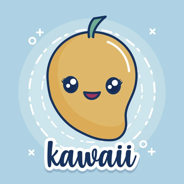 Kawaii Mango Ikone — Stockvektor