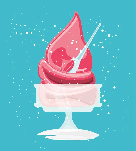 Delicioso helado en tazas — Vector de stock