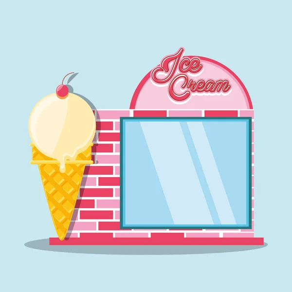 Tienda de helados fachada — Archivo Imágenes Vectoriales