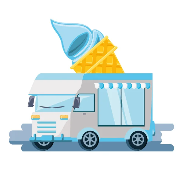 Ice cream shop van — Stock Vector