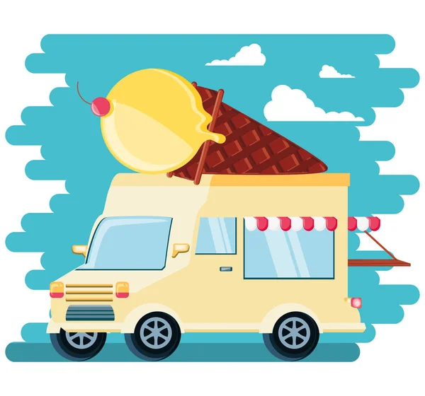 Фургон для мороженого — стоковый вектор