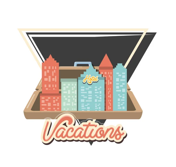 Travel vacation cityscape scene — Stock Vector