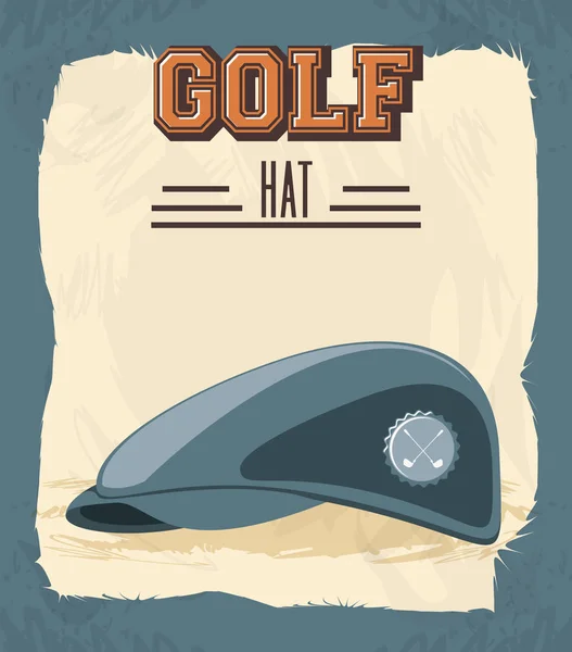 Etiqueta del club de golf con sombrero — Vector de stock