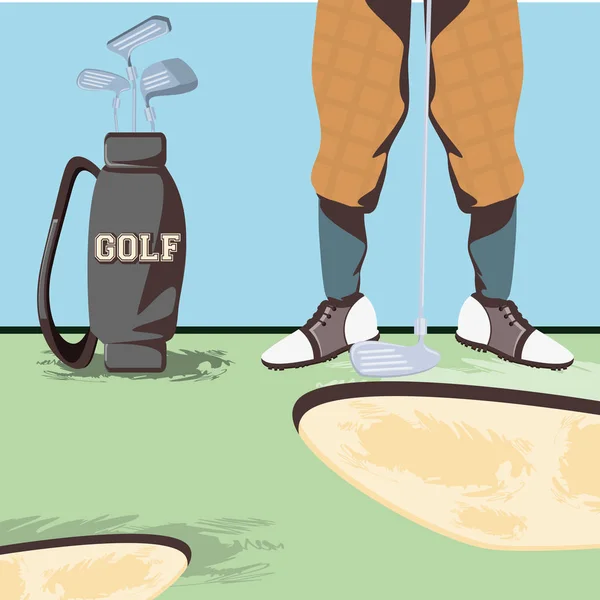 Golfista pies en campo de golf — Archivo Imágenes Vectoriales