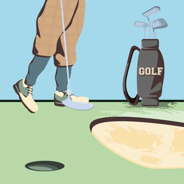 Golfozó láb golfpálya — Stock Vector
