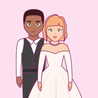 düğün kartı ile evli çift