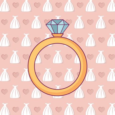 Yüzük nişan düğün kartı