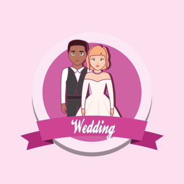 düğün kartı ile evli çift
