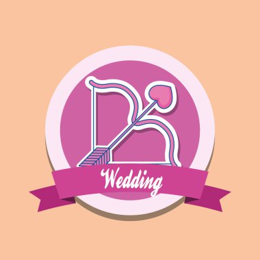 Kutlama kartı aşk tanrısı yay ile düğün