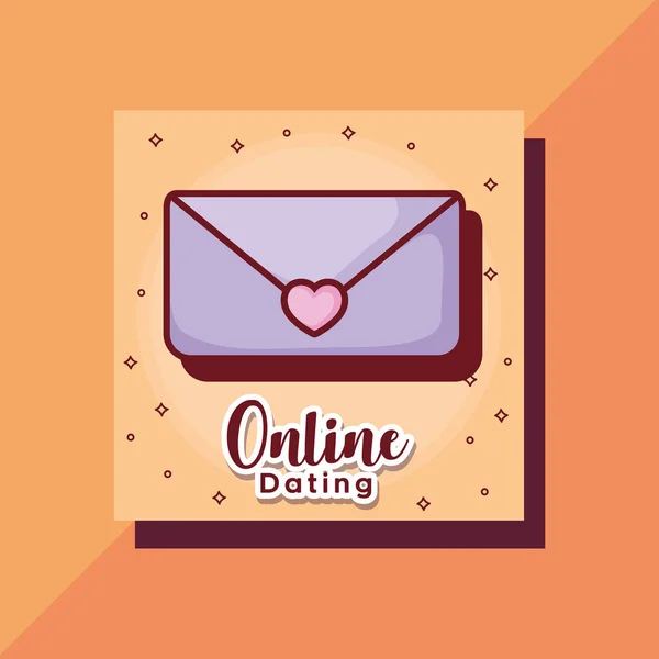 Ηλεκτρονικού ταχυδρομείου αγάπη online dating κάρτα γελοιογραφία — Διανυσματικό Αρχείο