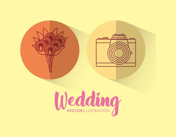 Γαμήλια γιορτή κάρτα με εικόνες που — Διανυσματικό Αρχείο