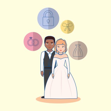 düğün kartı ile evli çift