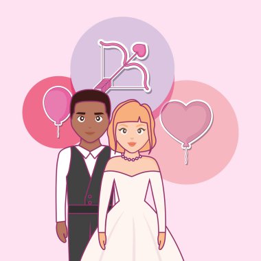 düğün kartı ile evli çift