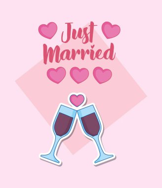 düğün kutlama kartı ile toasting gözlük