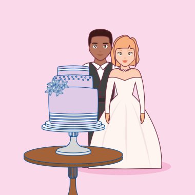 düğün kartı ile evli çift