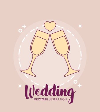 düğün kutlama kartı ile toasting gözlük