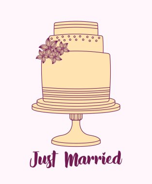 tatlı kek ile düğün kutlama kartı