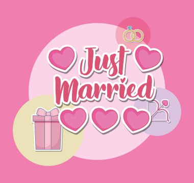 düğün kutlama kartı ile Icons set