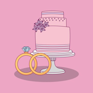 tatlı kek ile düğün kutlama kartı