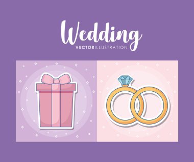 Yüzük nişan düğün kartı