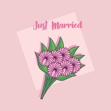 düğün kartı ile buket çiçek