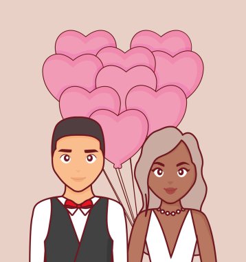 düğün kartı ile evli çift