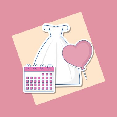 düğün kutlama kartı evli elbise ile