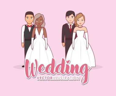 düğün kartı çiftler Grup