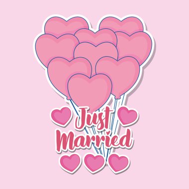 düğün kartı ile kalp balonlar helyum