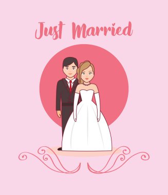 düğün kartı ile evli çift