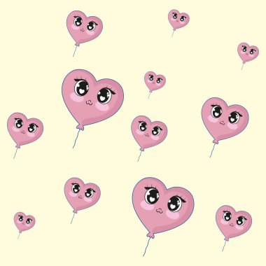 düğün kartı ile duymak kawaii karakter