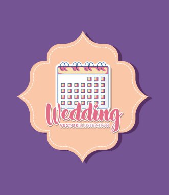 düğün kutlama kartı ile takvim