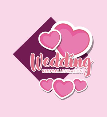 düğün kutlama kartı kalp sevgi ile