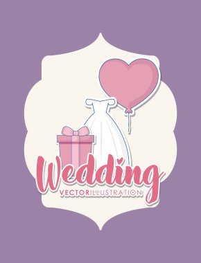 düğün kutlama kartı evli elbise ile