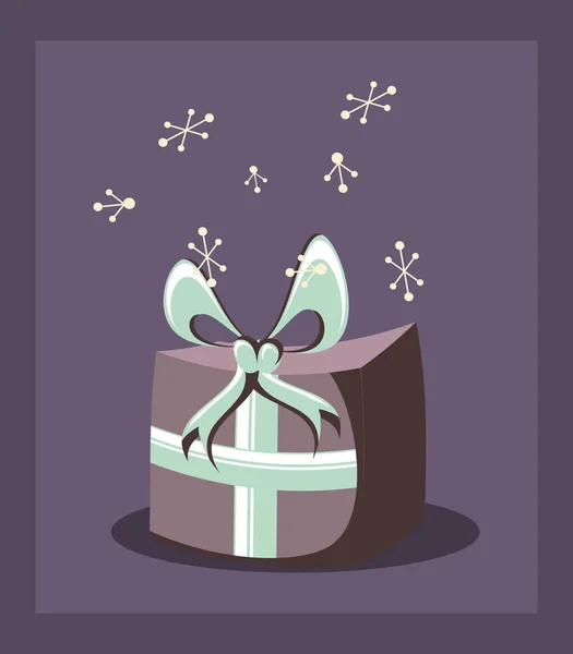 Birthday gift box wrapped ribbon retro party — Stock Vector