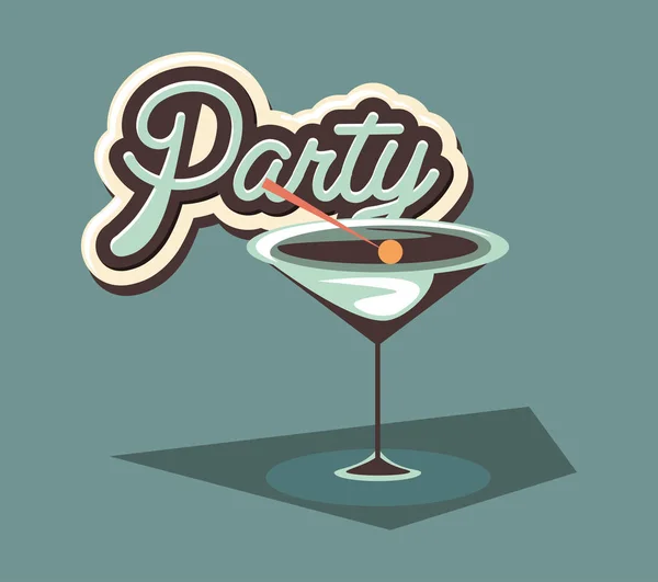 Kokteyl içki içki içecek kutlama parti — Stok Vektör