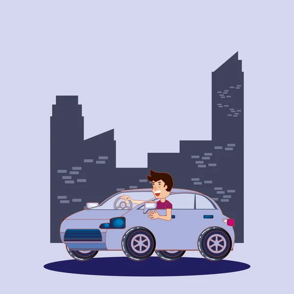 汽车与城市设计 — 图库矢量图片