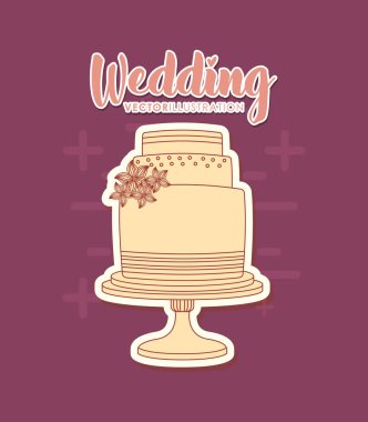 tatlı kek ile düğün kutlama kartı