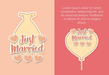 düğün kutlama kartı evli elbise ile
