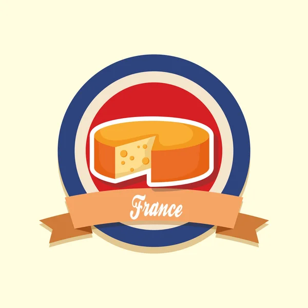 Tarjeta de cultivo france con queso — Vector de stock